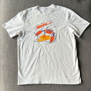 Nike White Tee with Orange and Blue Graphic